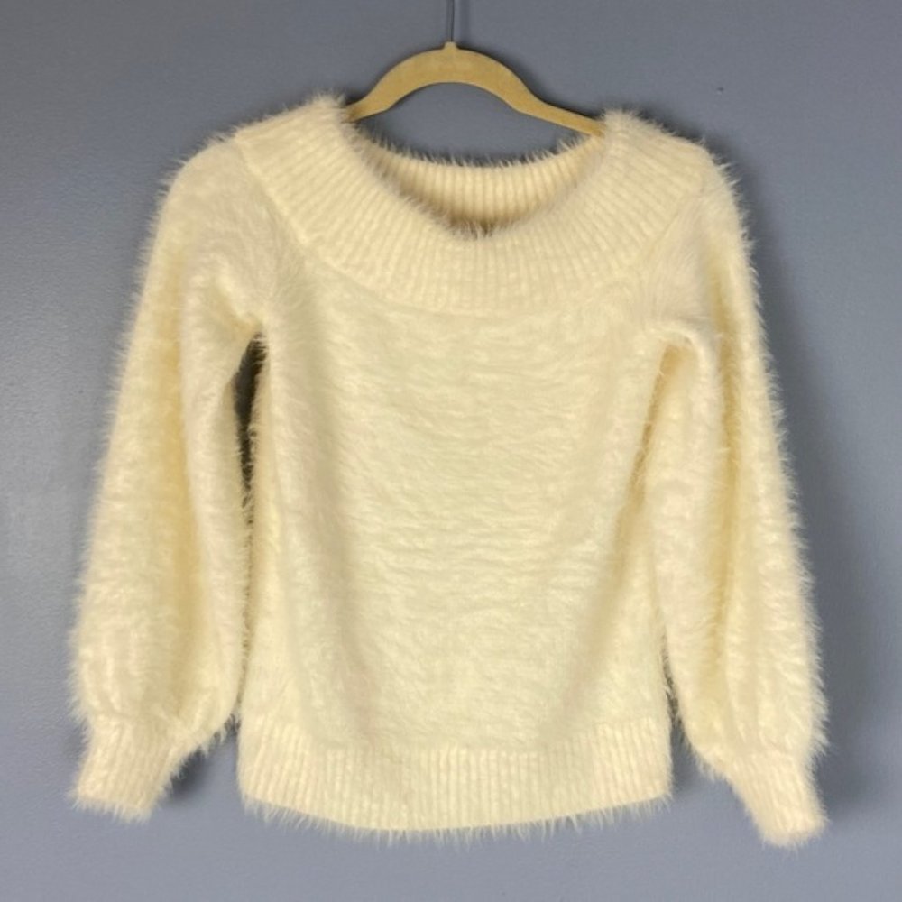 Banana Republic Fuzzy Winter White Sweater